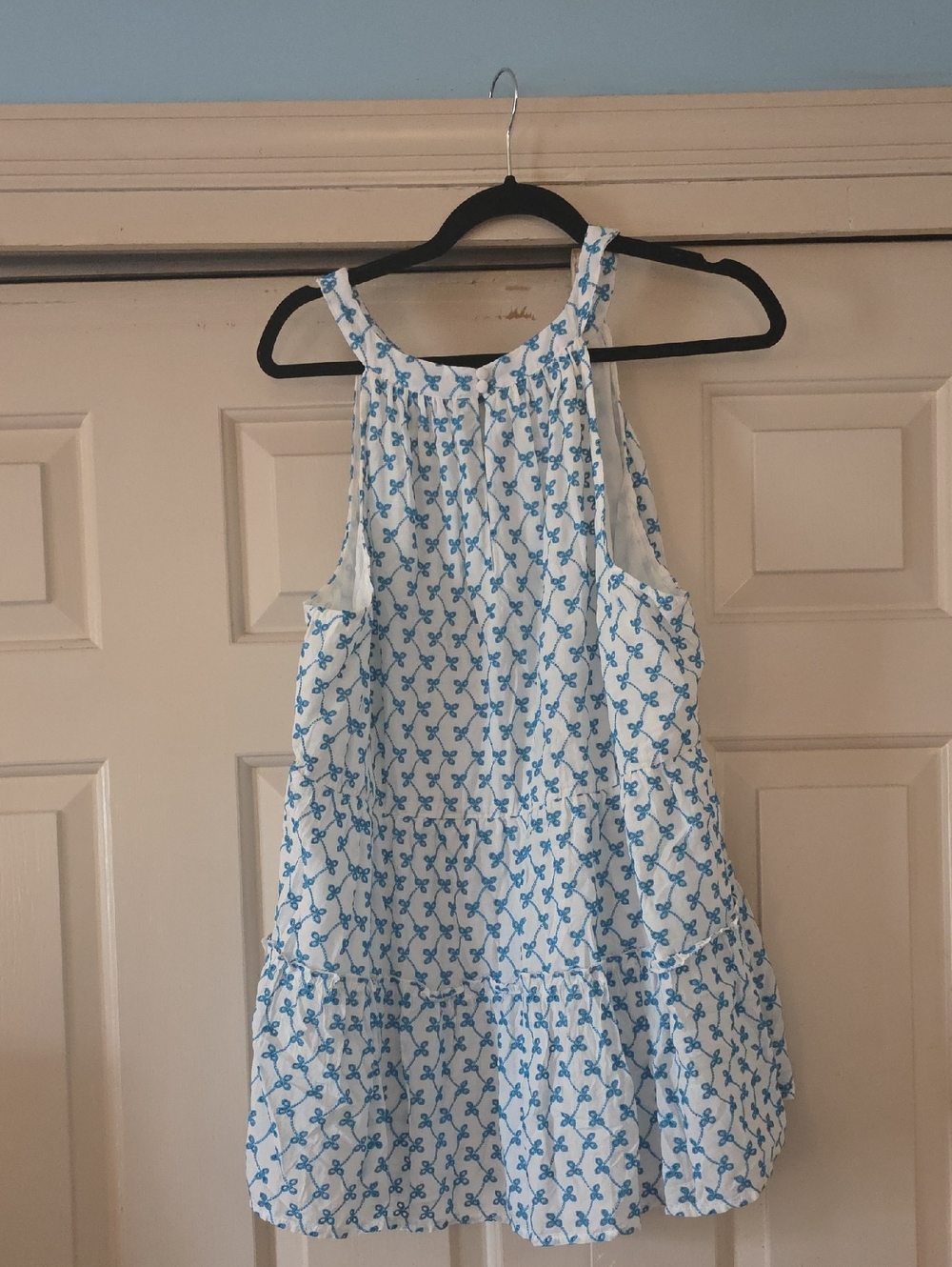 torrid White Tank with Sky Blue Floral Pattern